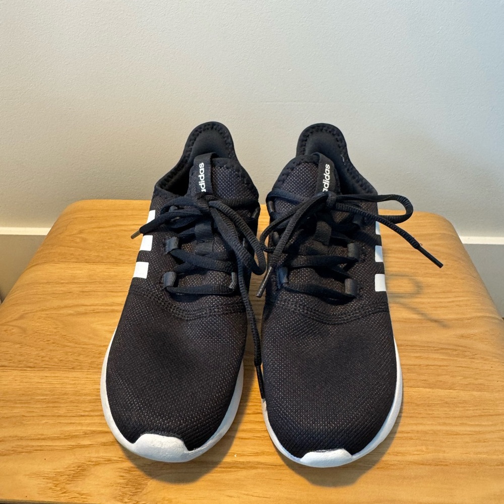 Adidas Black Mesh Sneakers with White Accents
